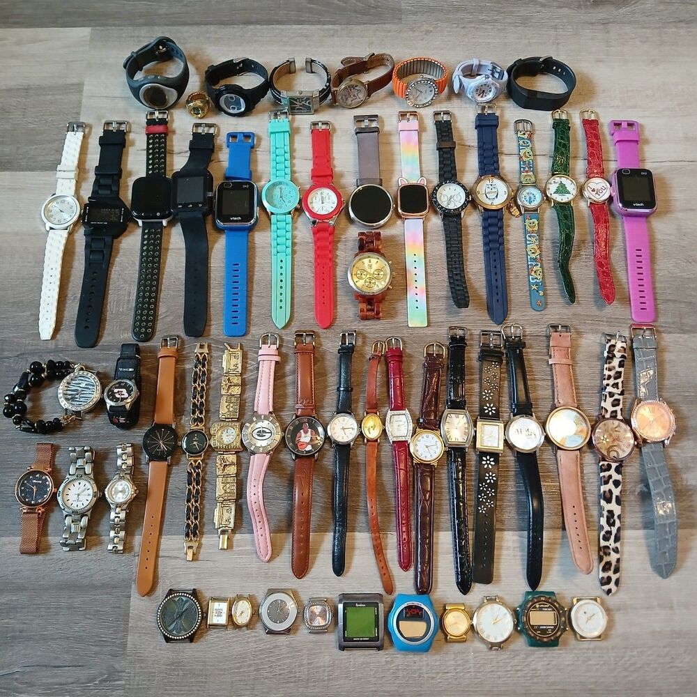 Bulk Lot of 50+ Parts/Repair/Craft Watches Timex Relic Gametime Armitron - F10
